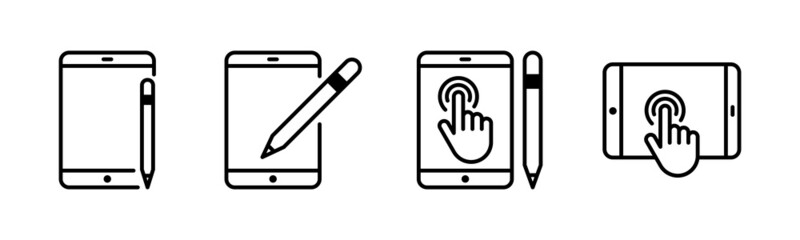 Vector graphic of tablet icon collection