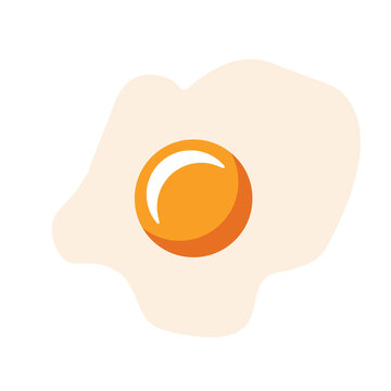 recommend clip art: One fried egg icon, omelet symbol, breakfast sign