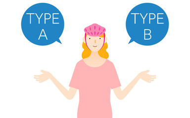 AとBを比較をする女性スケーター