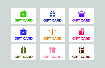 set of gift card element. free voucher for shop or business