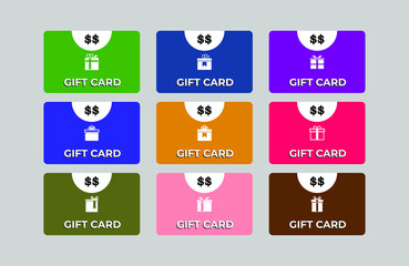 set of gift card element. free voucher for shop or business