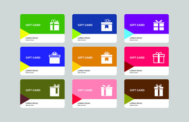 set of gift card element. free voucher for shop or business