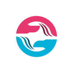 hand care logo design vector icon template