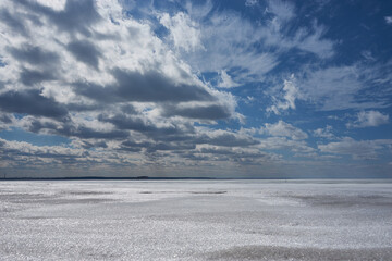 cloudy sky background ice sea