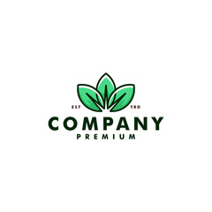 Leaf logo design nature icon vector logotype