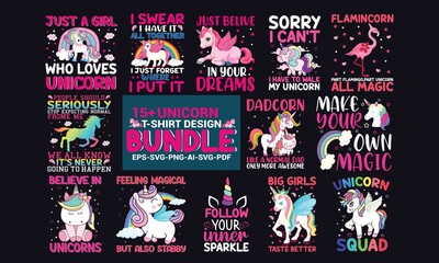 unicorn t shirt design bundle  © MD