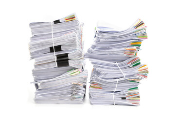 Stack of Documents isolated on white background.