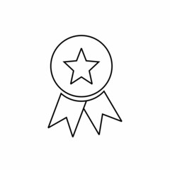 Quality guarantee ribbon icon with star. Premium quality label. vector illustration