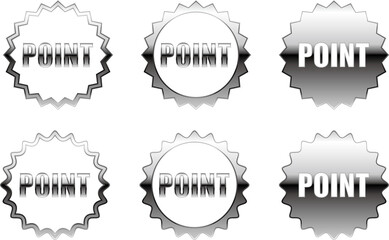 ウェブサイトのポイントに用いるメタリックな歯車アイコン　ベクターセット