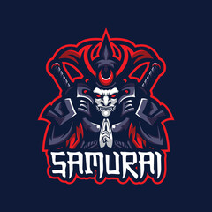 Samurai logo mascot design vector with modern illustration concept style. Samurai illustration for esport team.