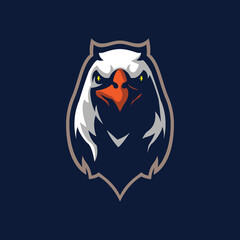 Eagle logo mascot design vector with modern illustration concept style. Eagle head illustration for esport team.