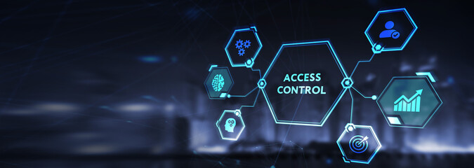 Business, Technology, Internet and network concept. virtual display: Access control