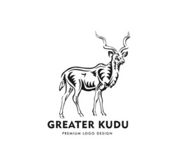abstract of greater Kudu standing vector