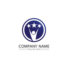 People Icon and star  work group Vector business and company 