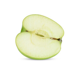 Half Green Apple isolated on white background