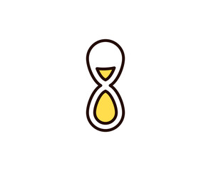 Sand watch flat icon. Single high quality outline symbol for web design or mobile app.  Sand watch thin line signs for design logo, visit card, etc. Outline pictogram EPS10