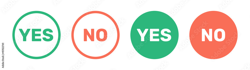 Poster yes and no buttons in green and red colors.
