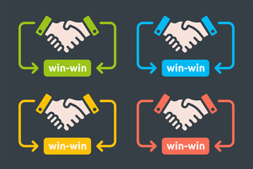 Handshake icon. Win-win symbol. Business agreement concept