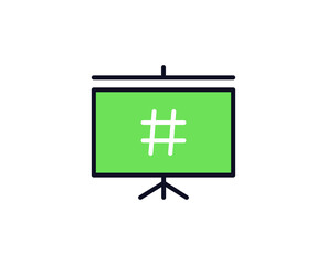 Hashtag flat icon. Thin line signs for design logo, visit card, etc. Single high-quality outline symbol for web design or mobile app. Siign outline pictogram.