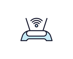 Router premium line icon. Simple high quality pictogram. Modern outline style icons. Stroke vector illustration on a white background. 