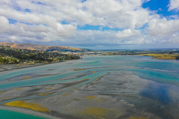 ニュージーランドのクライストチャーチをドローンで撮影した空撮写真 Aerial photo of Christchurch, New Zealand taken by drone.