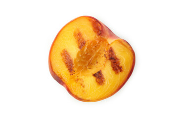 Tasty grilled peach isolated on white background