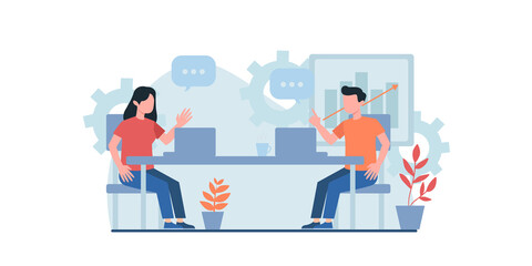 Set of business people concepts. Vector illustrations of task management, business communication, education, crowdfunding, analytics, business app.