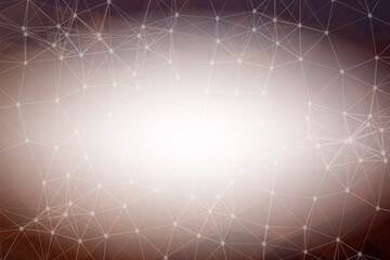 Abstract Brown Polygonal Space Background with Connecting Dots and Lines.  Connection structure and science background. Futuristic HUD design.