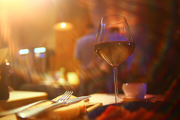 table setting in restaurant dinner abstract view interior hotel