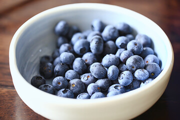 blueberries in a plate on the table background