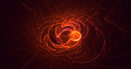 3D rendering abstract multicolor fractal light background