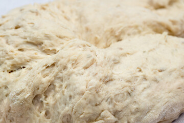 raw yeast dough closeup