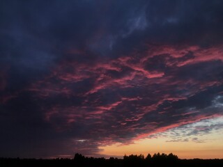 Fototapeta na wymiar Purple sunset sky