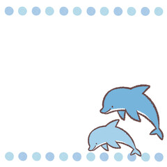 イルカと水玉のフレーム