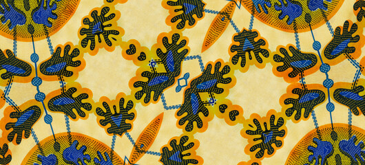 Colorful African fabric – Seamless pattern, cotton, photo