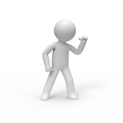 3d man standing confidently.