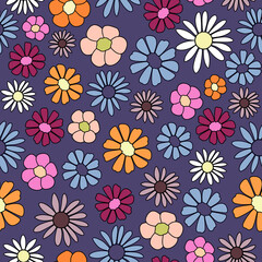 floral seamless pattern. retro flowers in vintage style.