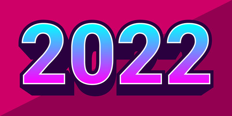 2022 new year eve trendy gradient style number for web or print vector design element