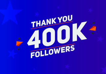 400k followers thank you colorful celebration template. social media 400000 followers achievement 