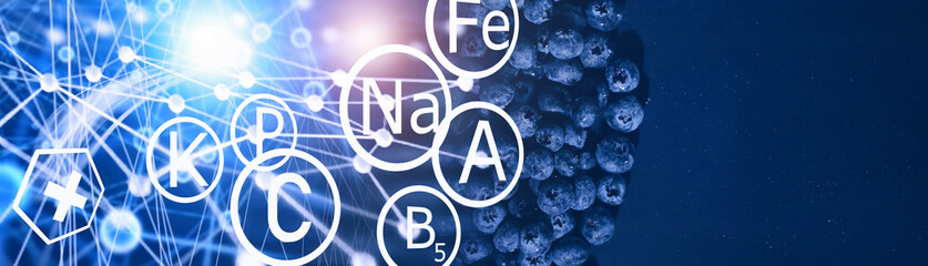 Water drops on ripe sweet blueberry. Fresh blueberries background with copy space for your text....