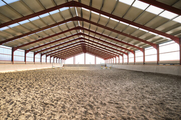 An empty horse riding hall.