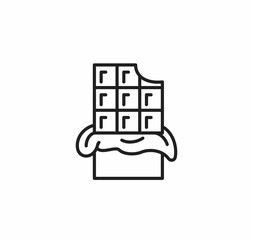 Obraz premium Chocolate line icon. Vector pictogram. Editable strokes.