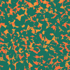 seamless pattern in autumn colors with abstract hand drawn floral shapes