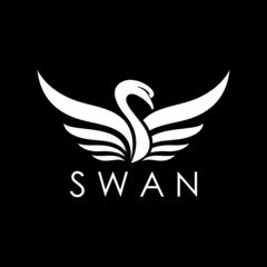 Fototapeta premium elegant white swan logo, silhouette of simple swan vector illustrations