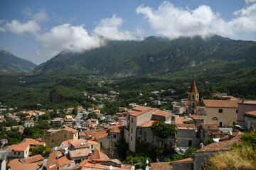 Fototapeta na wymiar Panoramic view of Maratea, a medieval town in the Basilicata region, Italy.