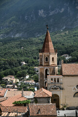 Fototapeta premium Panoramic view of Maratea, a medieval town in the Basilicata region, Italy. 