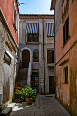 Fototapeta na wymiar A street in the historic center of Maratea, a medieval town in the Basilicata region, Italy.