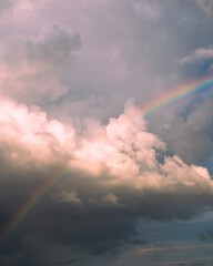 Fototapeta na wymiar rainbow in the clouds