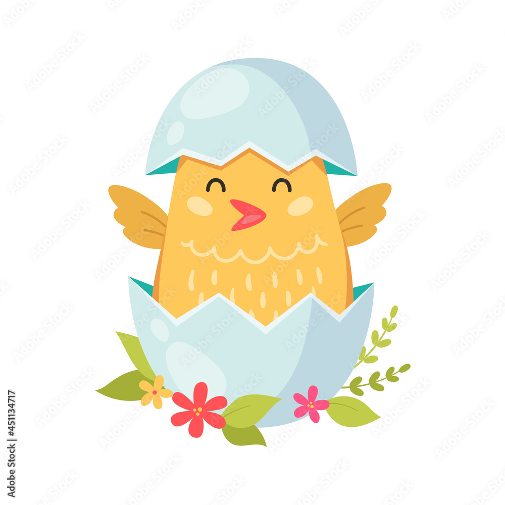 Poster Cartoon Chick Illustration