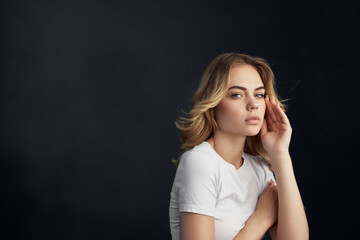 woman hairstyle fun Studio cropped view